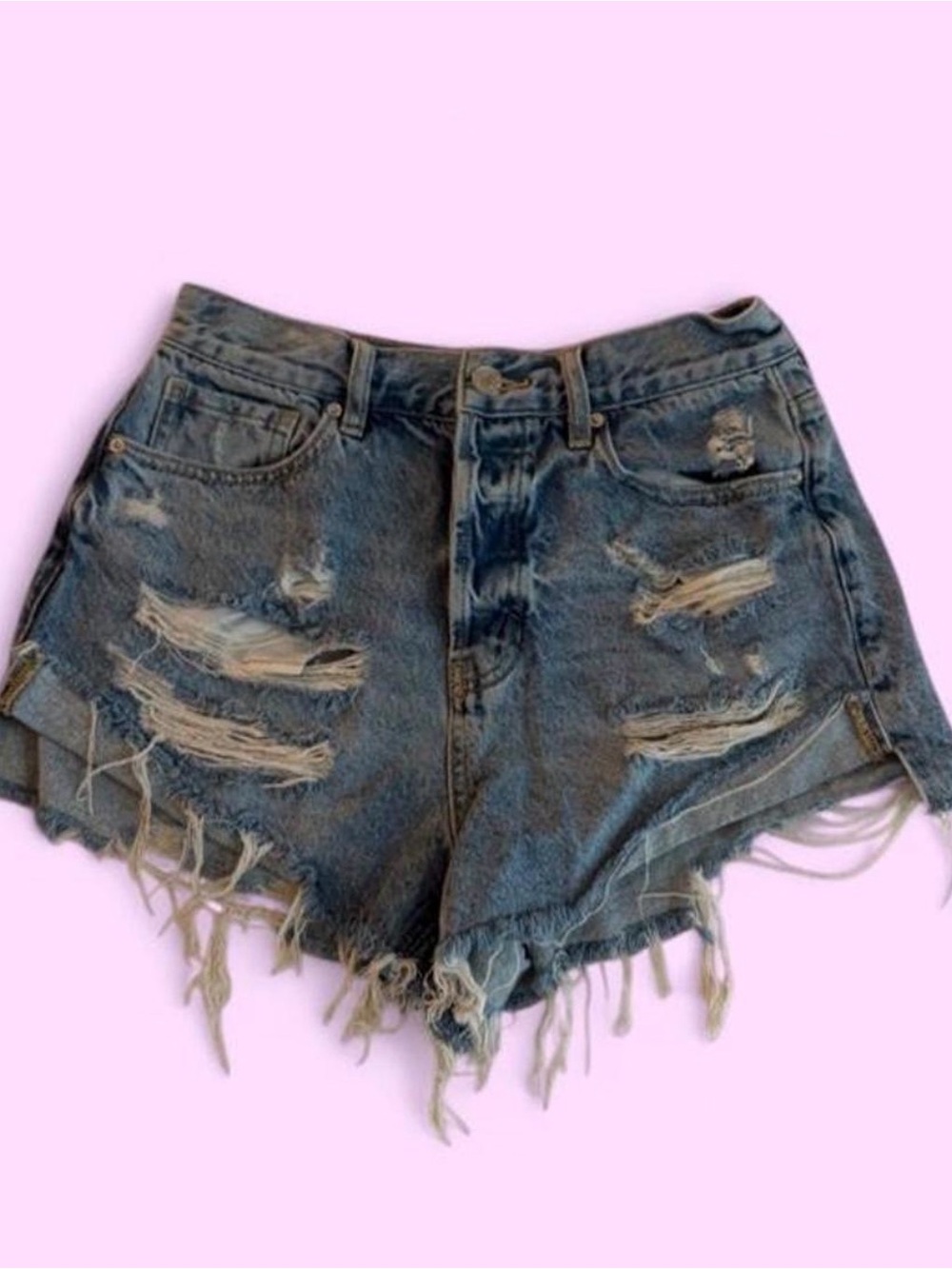 Pacsun Distressed Denim Shorts - Blue